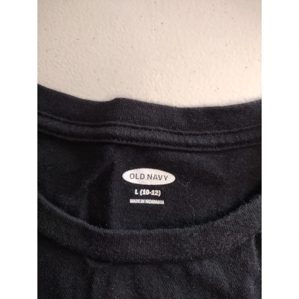 Old Navy‎ Cobra Kai Never Dies Graphic Tee Black Boys Large 10-12 Short Sleeve